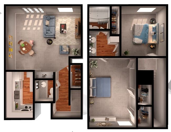 2 BR 1.5 bth Townhouse M3 floor plan