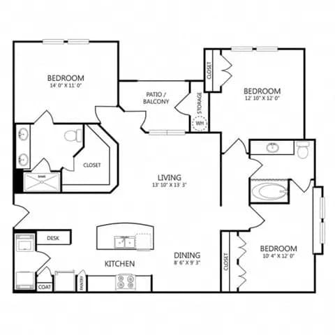 3x2 C1 00837 floor plan