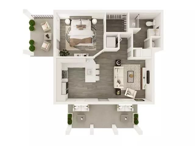 1 Bed • 1 Bath 3204 floor plan
