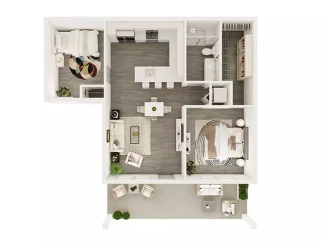 2 Beds • 1 Bath 5319 floor plan