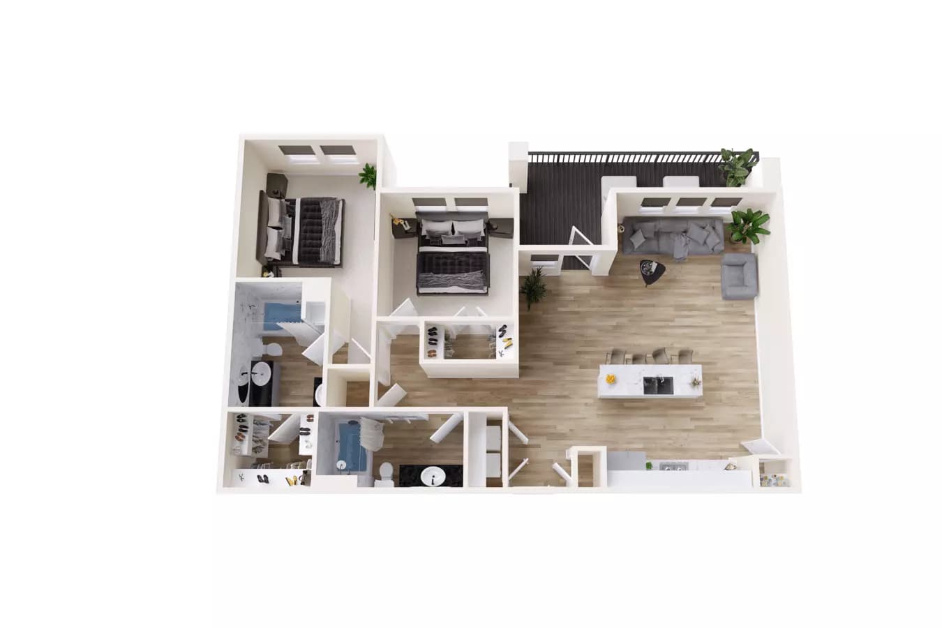 2 Beds • 2 Bath 1249 floor plan