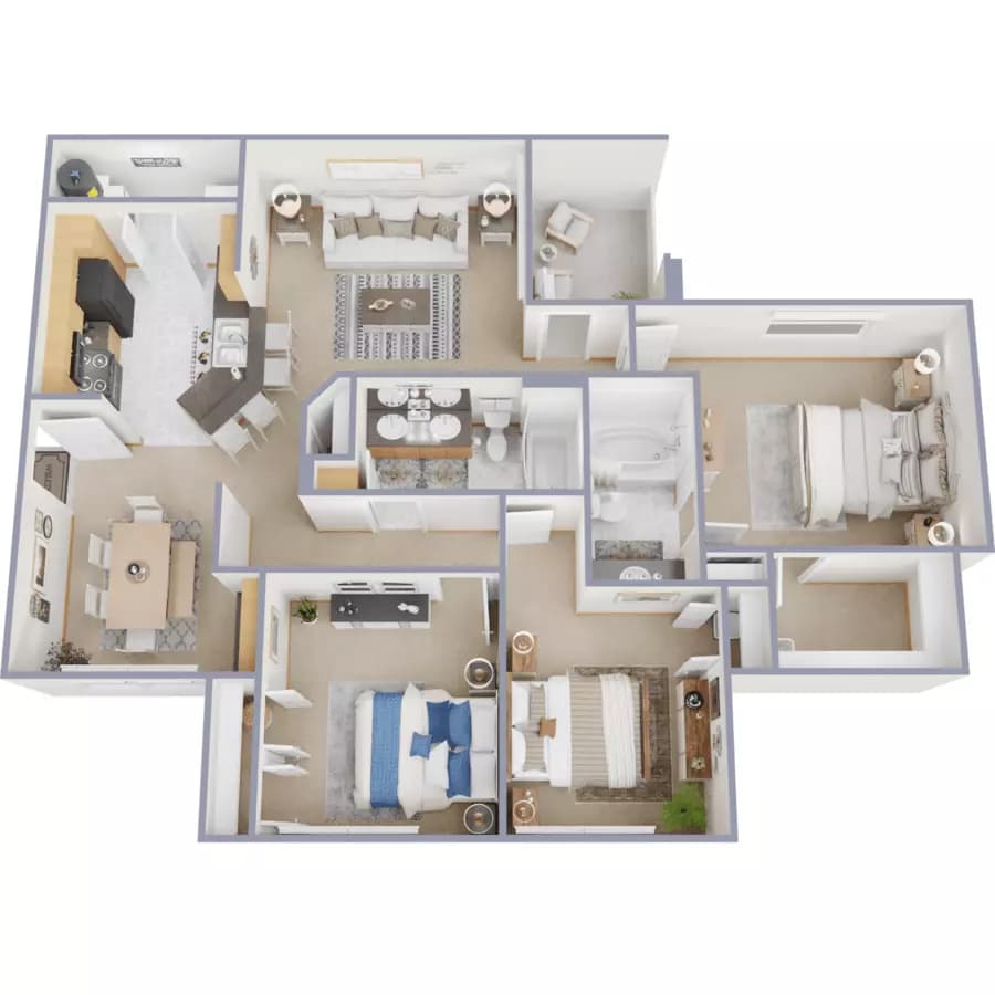 3 Beds • 2 Bath 217 floor plan