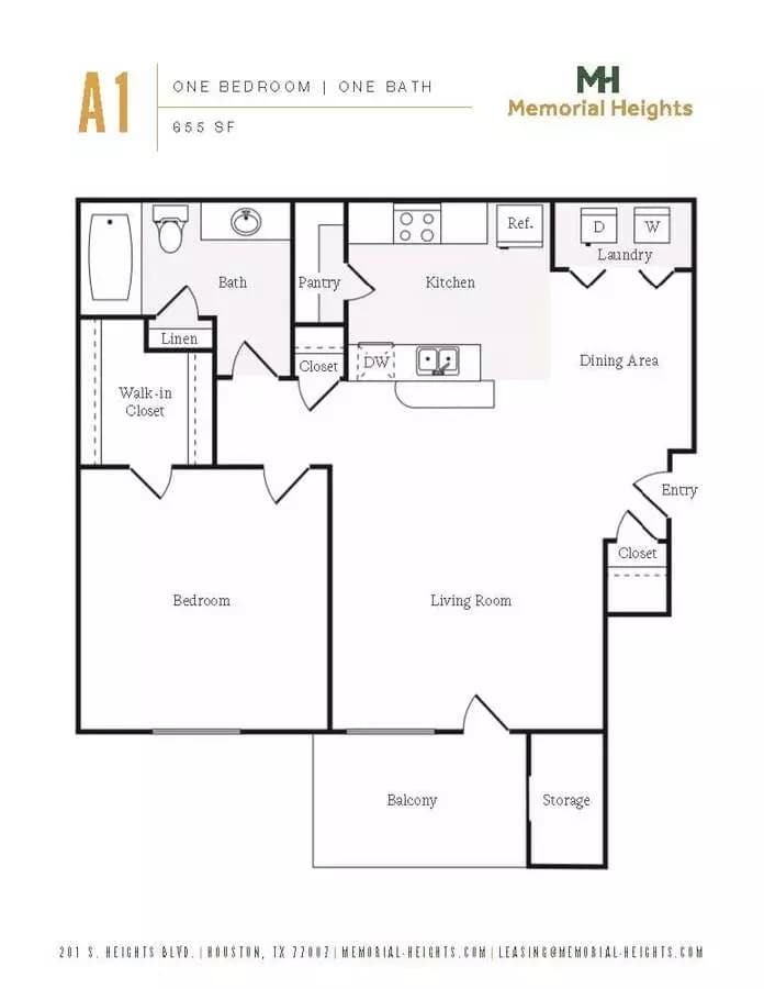 1 Bed • 1 Bath 1533 floor plan