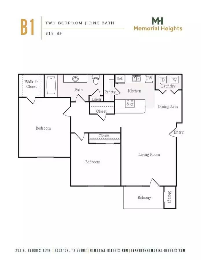 2 Beds • 1 Bath 1517 floor plan