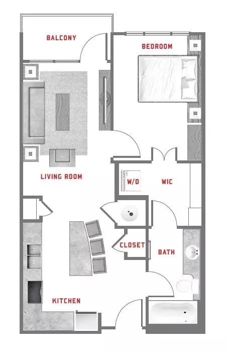 1 Bed • 1 Bath 447 floor plan
