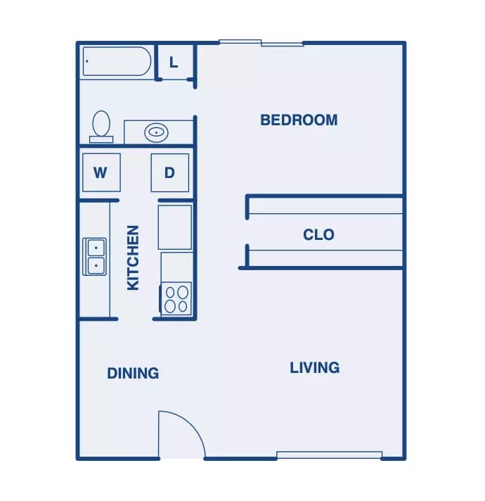 1 Bed • 1 Bath floor plan