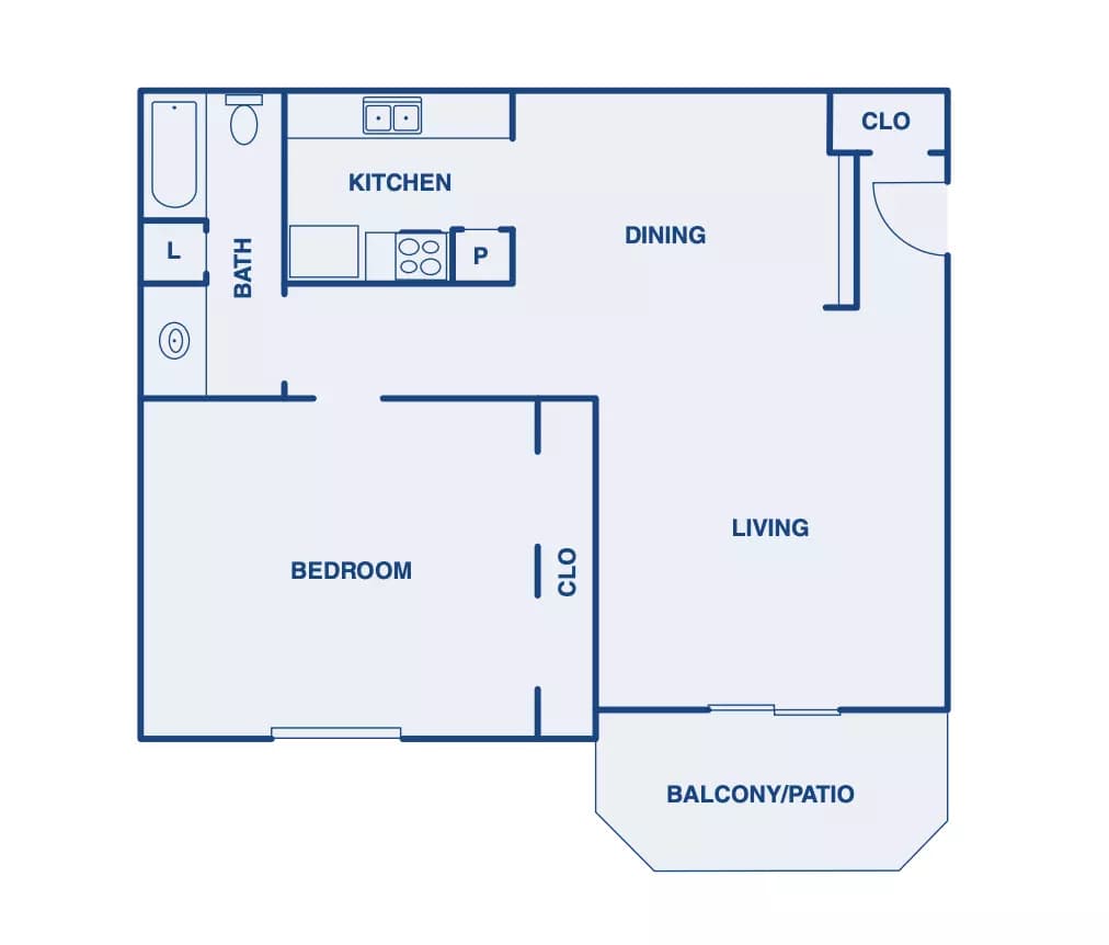 1 Bed • 1 Bath floor plan
