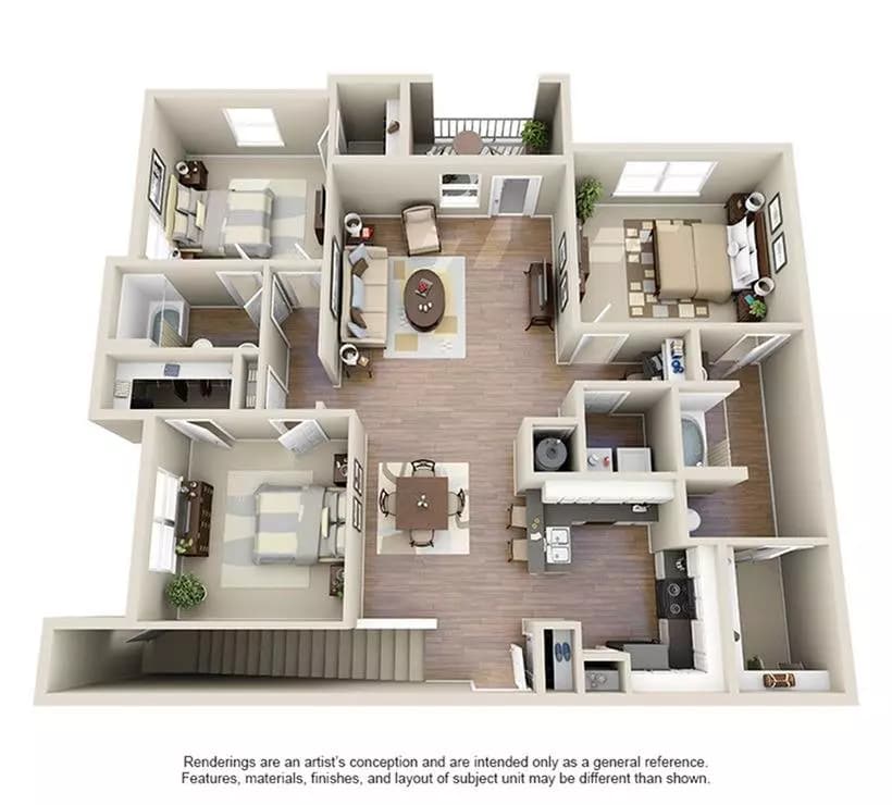 3 Beds • 2 Bath 08-105 floor plan