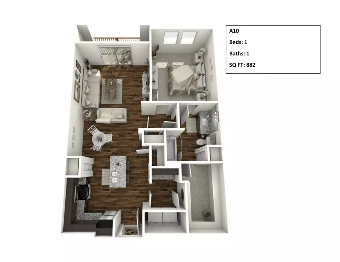 1 Bed • 1 Bath 259 floor plan