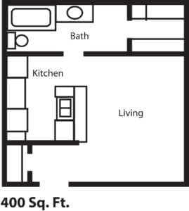 Studio • 1 Bath floor plan