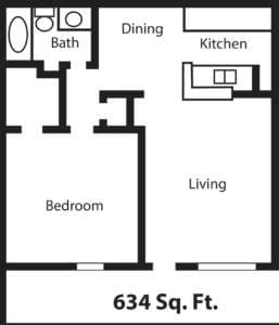 1 Bed • 1 Bath floor plan