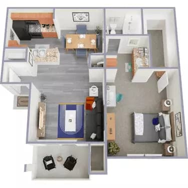 1 Bed • 1 Bath 1716 floor plan