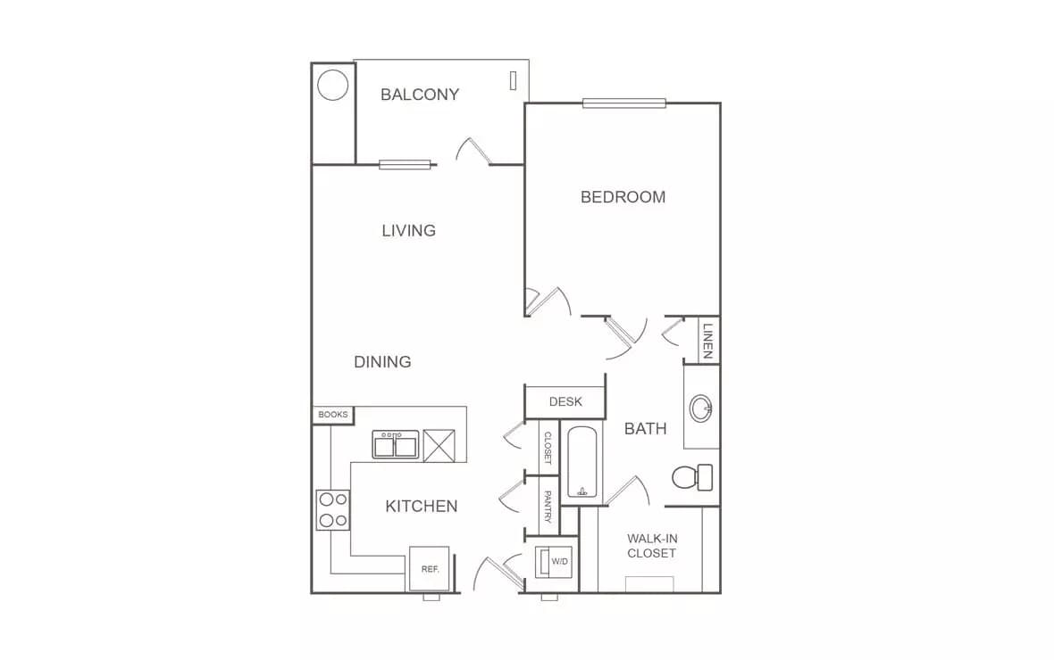 1 Bed • 1 Bath A1 floor plan