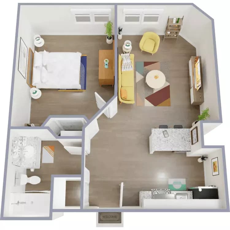 1 Bed • 1 Bath floor plan