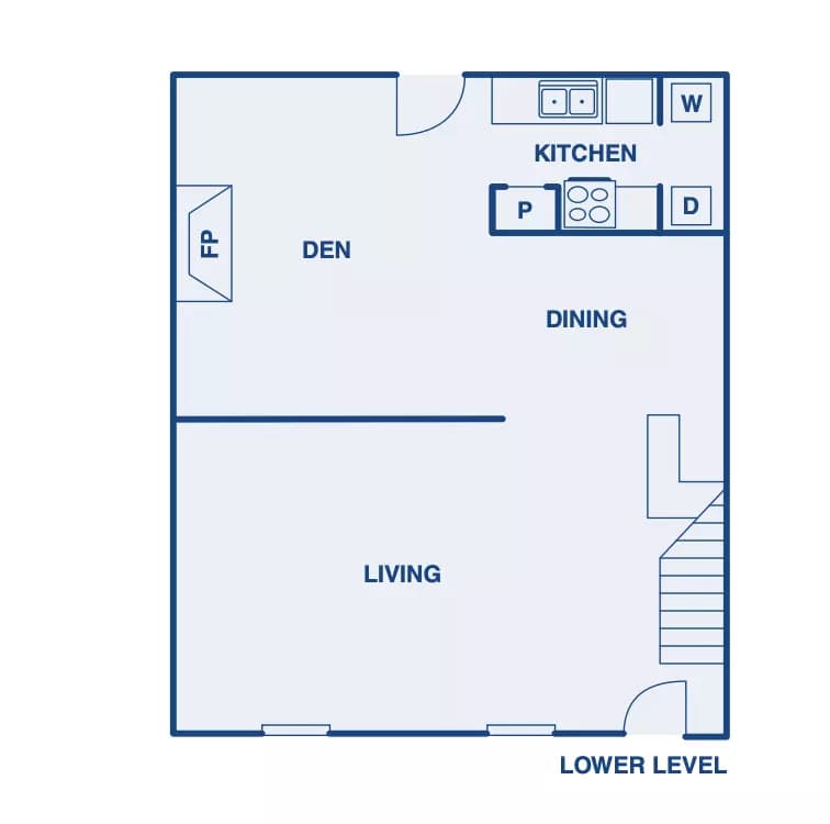 3 Beds • 2 Bath floor plan