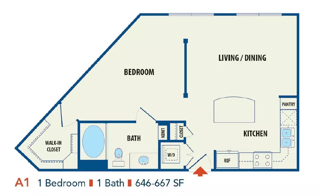 Studio • 1 Bath 365 floor plan