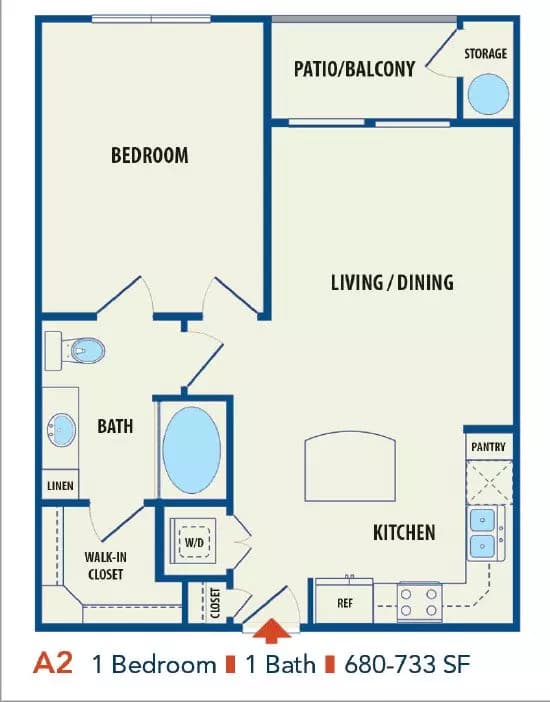 1 Bed • 1 Bath 149 floor plan