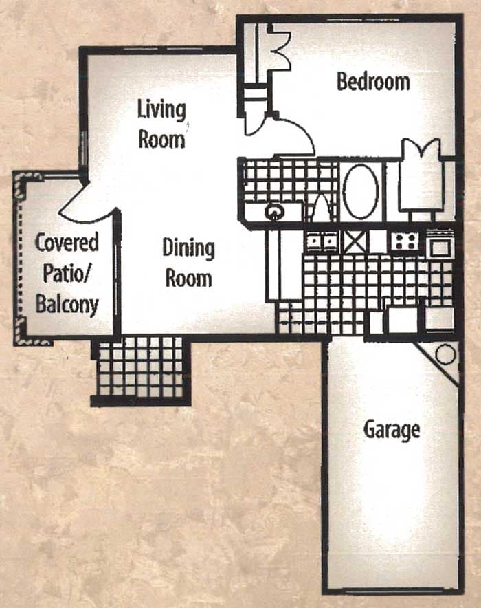 1 Bed • 1 Bath A floor plan