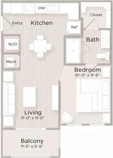 Studio • 1 Bath 11104 floor plan