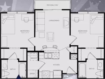 2x2 Private floor plan