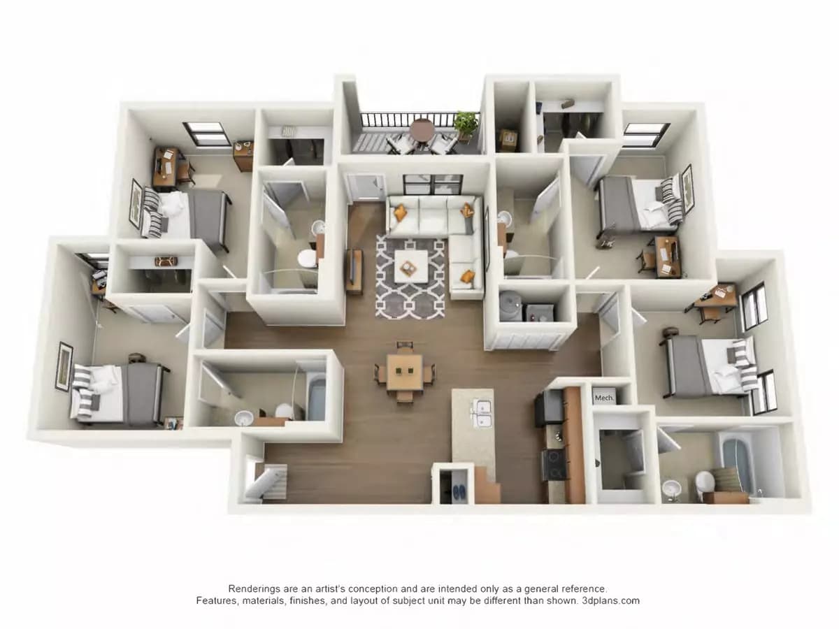 4x4 Private floor plan