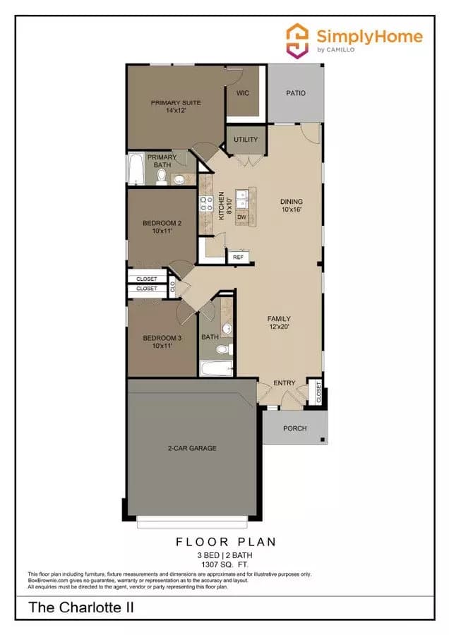 3 Beds • 2 Bath floor plan