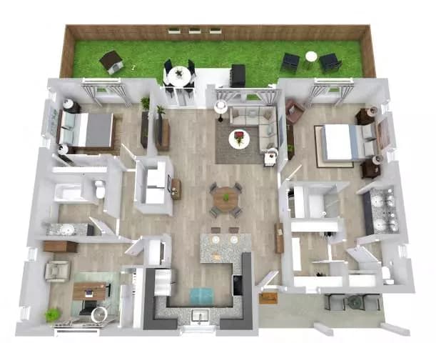 3 Beds • 2 Bath 117 floor plan