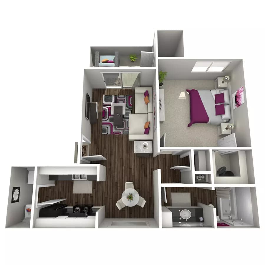 1 Bed • 1 Bath 1312 floor plan