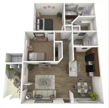 2 Beds • 2 Bath 2305 floor plan