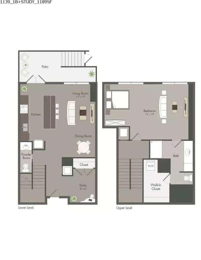 1 Bed • 1 Bath 3308 floor plan