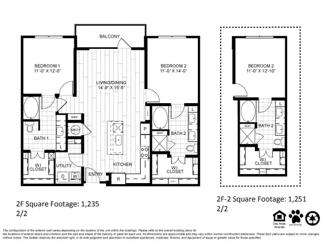 2 Beds • 2 Bath 2511 floor plan