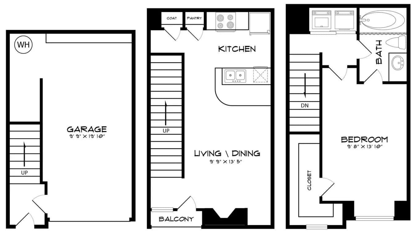 1 Bed • 1 Bath 1303 floor plan