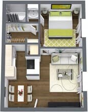 1 Bed • 1 Bath 0425 floor plan