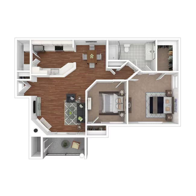 2 Beds • 1 Bath 532 floor plan