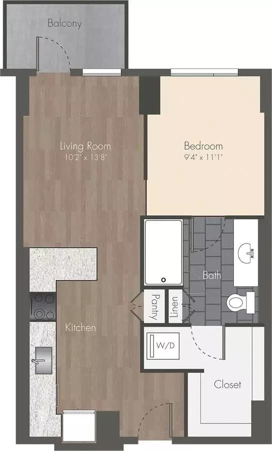 Studio • 1 Bath 211 floor plan