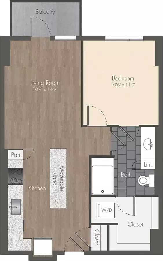 1 Bed • 1 Bath 305 floor plan