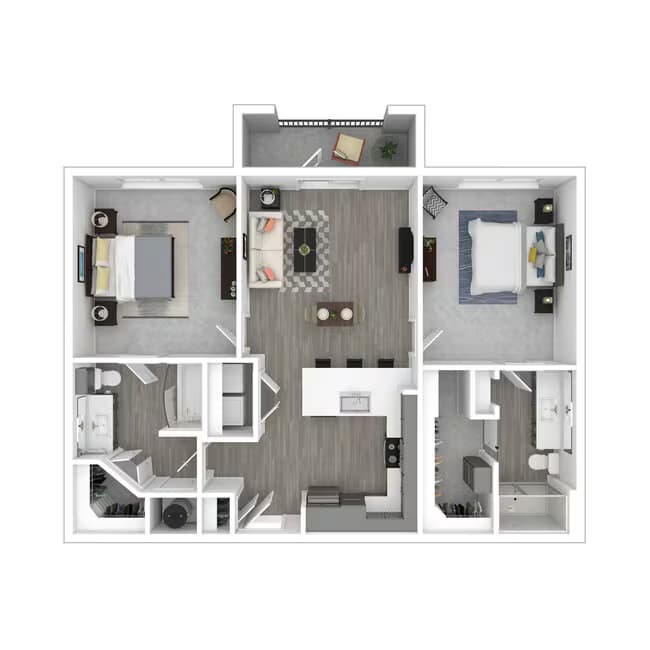 2 Beds • 2 Bath 4106 floor plan