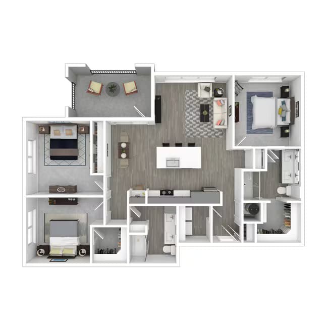 3 Beds • 2 Bath 1120 floor plan