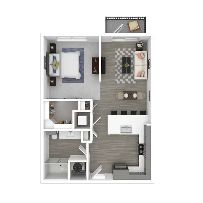 1 Bed • 1 Bath 1211 floor plan