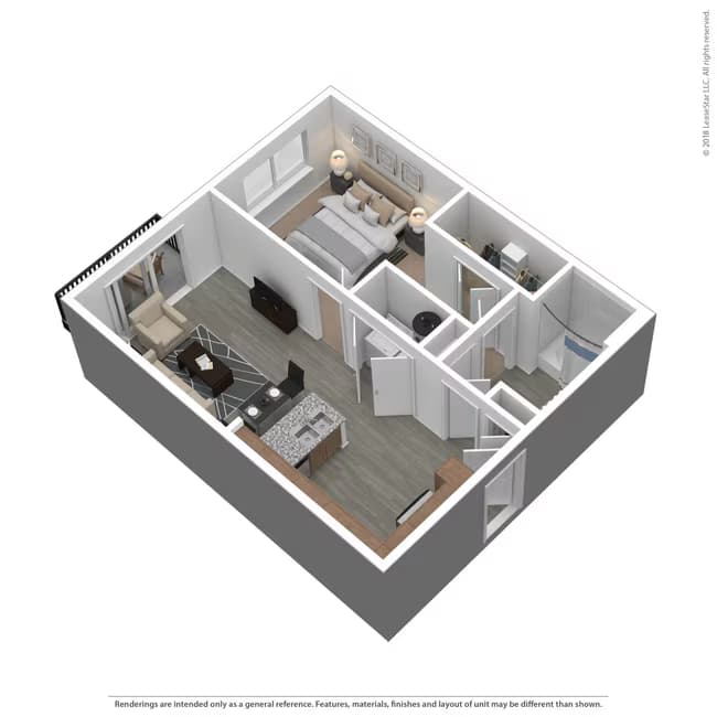 1 Bed • 1 Bath 2217 floor plan