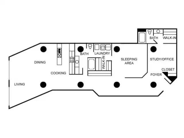 2 Beds • 2 Bath 216 floor plan