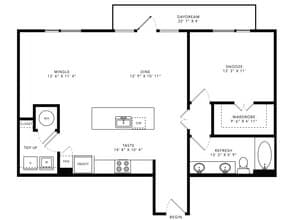 1 Bed • 1 Bath 1152 floor plan