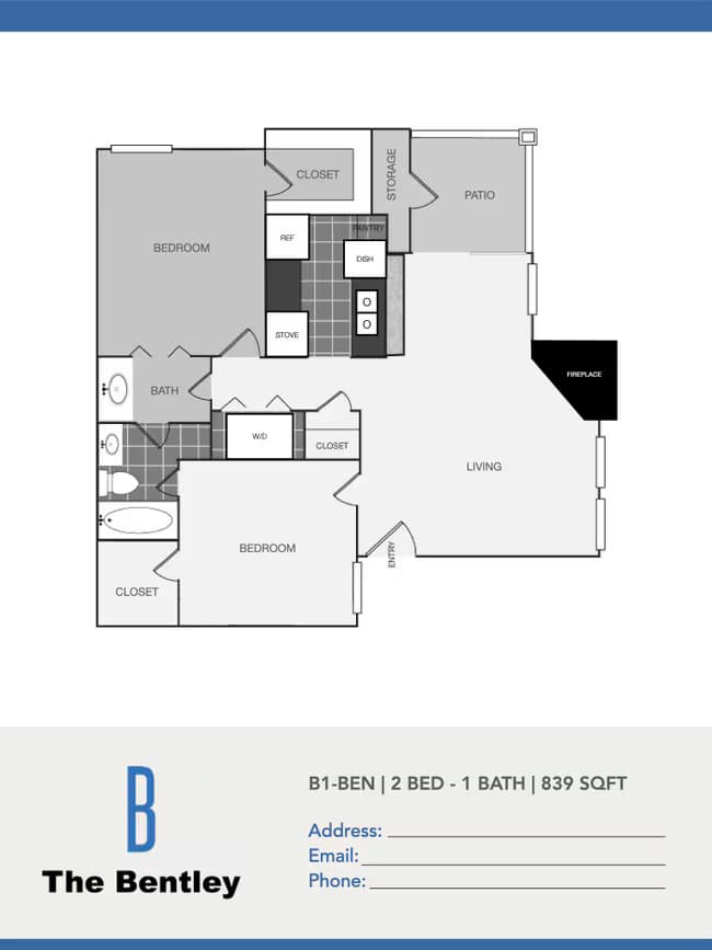 2 Beds • 2 Bath 1706 floor plan