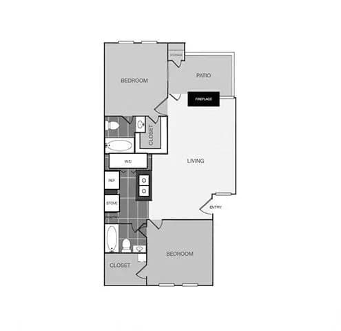 2 Beds • 2 Bath 2701 floor plan