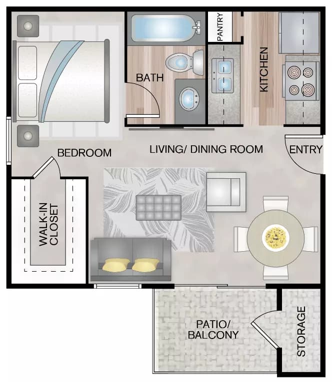 Studio • 1 Bath 0716 floor plan