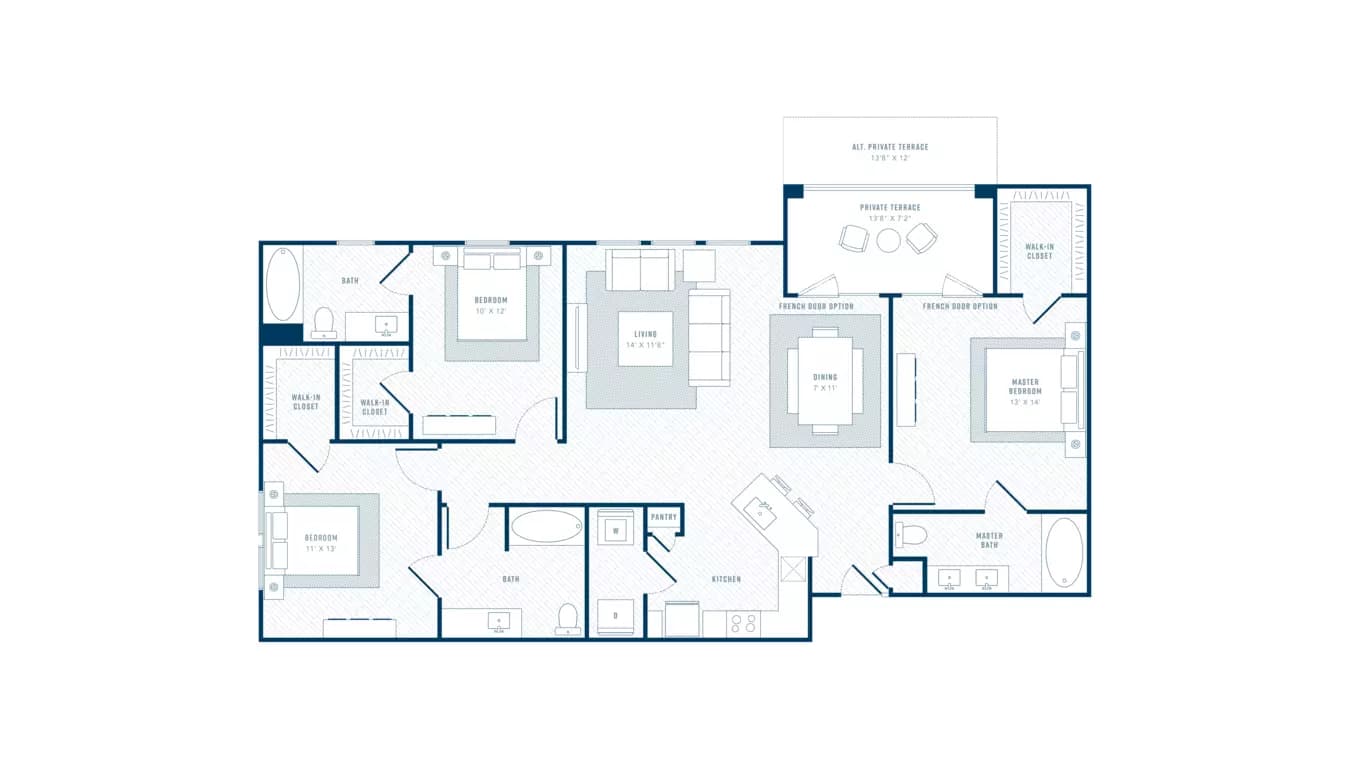 3 Beds • 3 Bath 13404 floor plan
