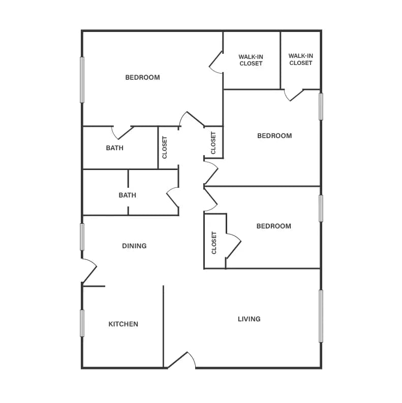3 Beds • 2 Bath 2216-151 floor plan