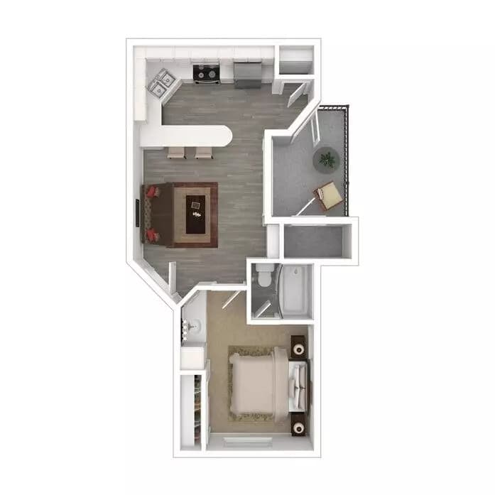 1 Bed • 1 Bath 423 floor plan