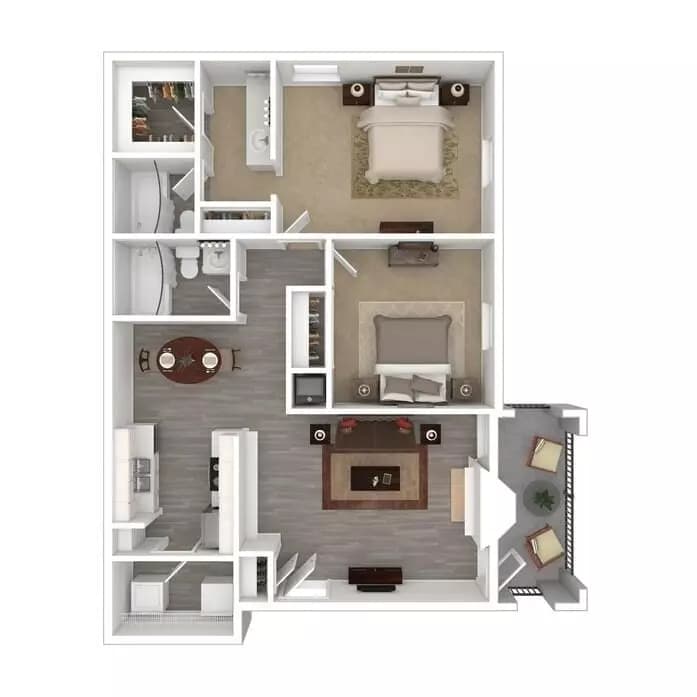 2 Beds • 2 Bath 2212 floor plan