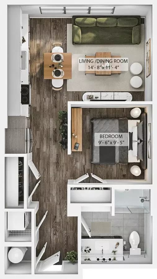 Studio • 1 Bath 462 floor plan